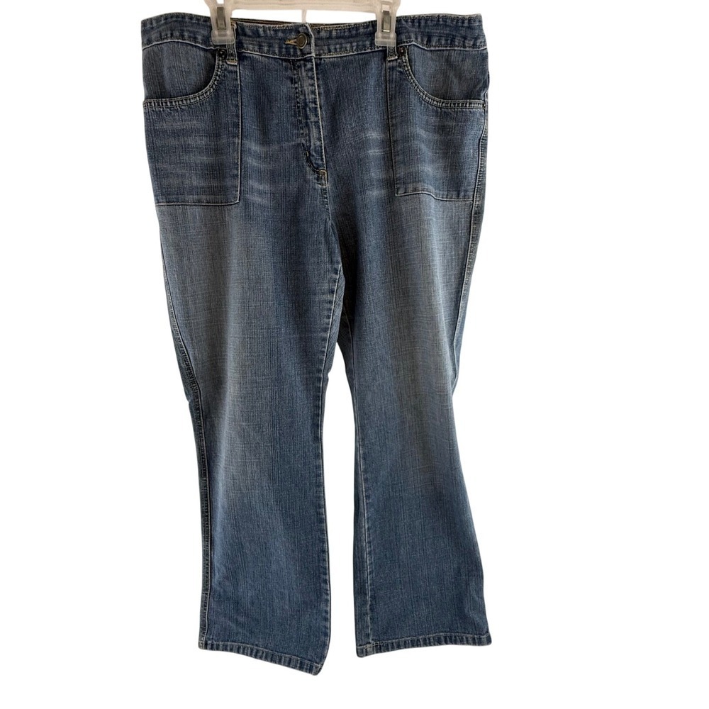 Blue Denim Jeans‎ Size 14 Bootcut Y2K McBling Early 2000s Retro Flared Cowboy